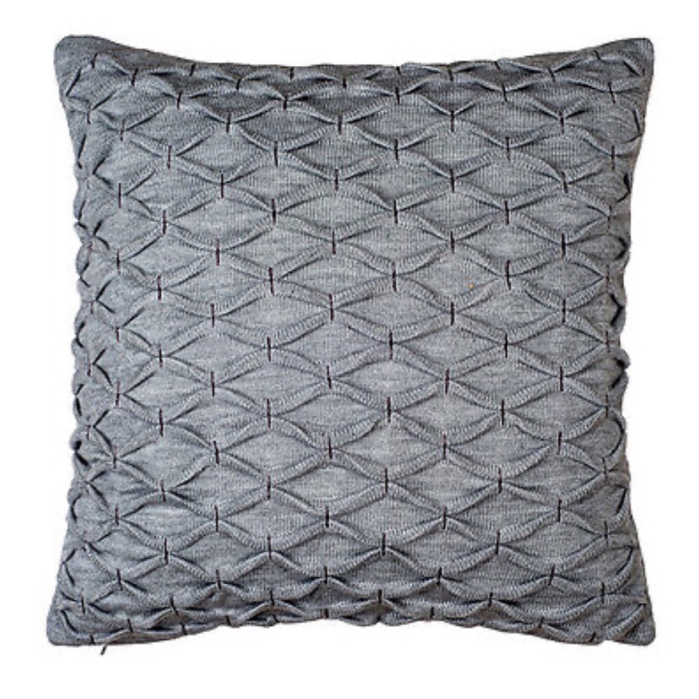 IKEA RIDDARFJARIL Knit Pillow Cover 20”x20” Solid Gray Zipper Ripples Sham